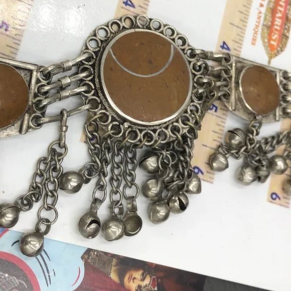 Afghan Brown Stone Belly Belt, Boho Belt, Belly Chains, Tribal Dance Belt, - Picture 6 of 8